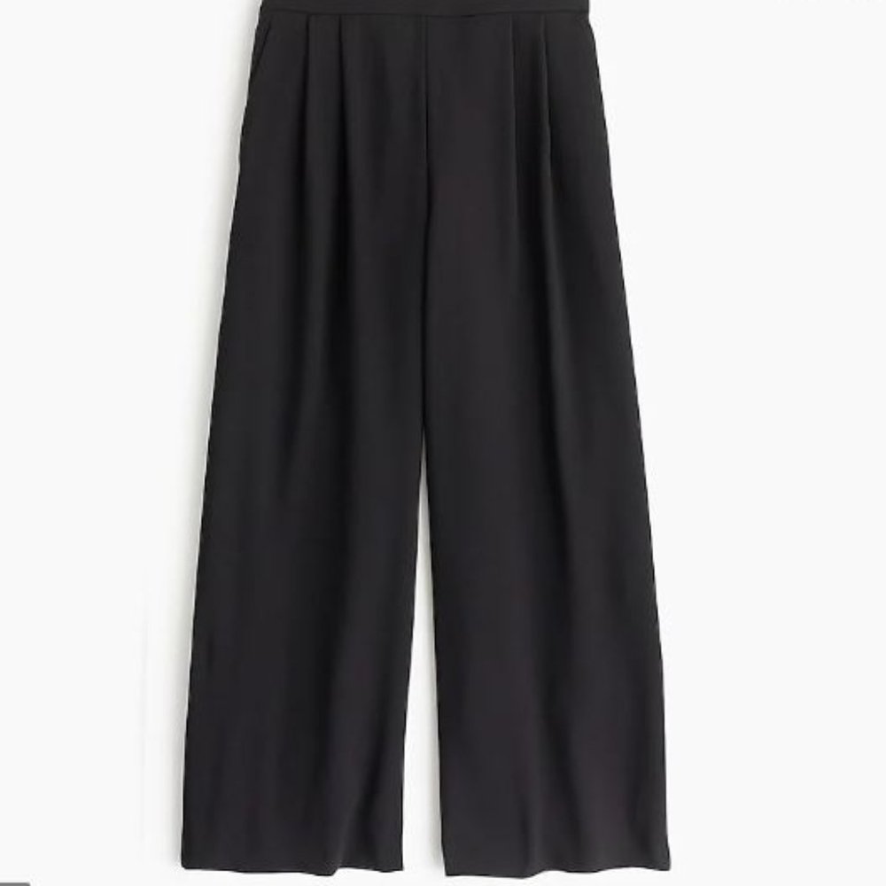 J. Crew 365 Black Ponte Wide Leg Crop